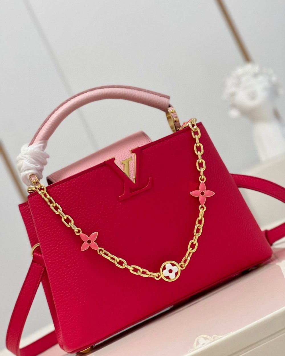 1:1 Replica Louis Vuitton LV Capucines BB Hot Pink Luxury Bag For Women - 10.6in