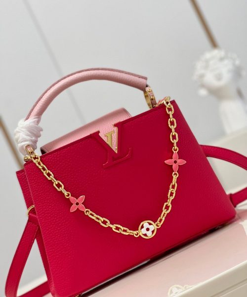 1:1 Replica Louis Vuitton LV Capucines BB Hot Pink Luxury Bag For Women - 10.6in