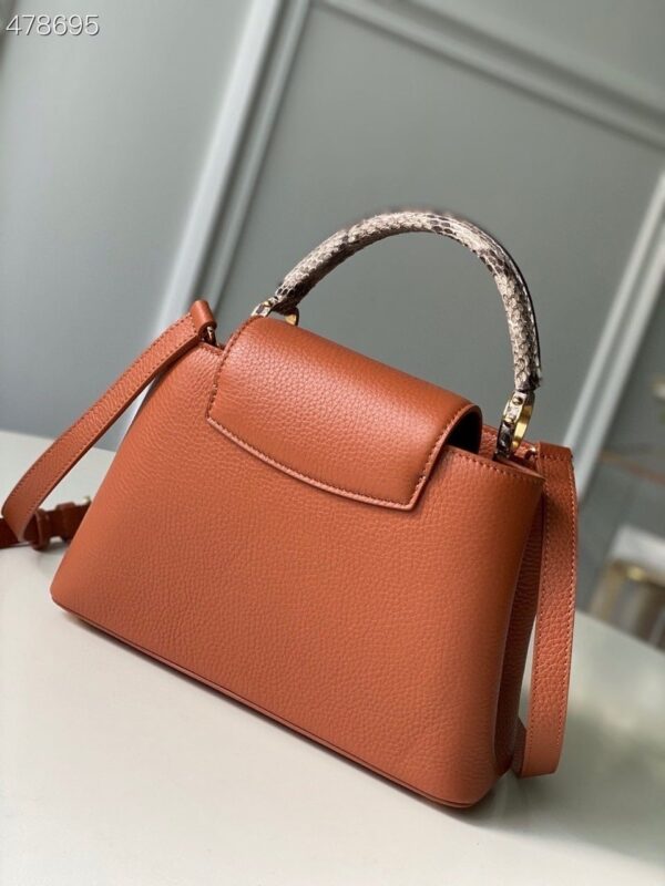 1:1 Replica Louis Vuitton LV Capucines BB Taurillon And Python Brown Luxury Bag For Women N97980 - 10.4in/27cm