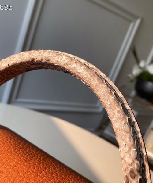 1:1 Replica Louis Vuitton LV Capucines BB Taurillon And Python Brown Luxury Bag For Women N97980 - 10.4in/27cm