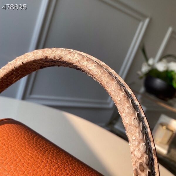 1:1 Replica Louis Vuitton LV Capucines BB Taurillon And Python Brown Luxury Bag For Women N97980 - 10.4in/27cm