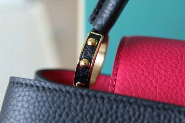 1:1 Replica Louis Vuitton LV Capucines BB Taurillon Black/ Rose Berlingot Luxury Bag For Women - 10.6in