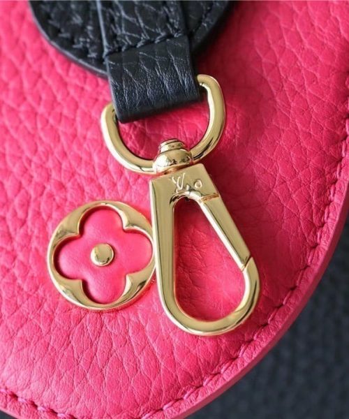 1:1 Replica Louis Vuitton LV Capucines BB Taurillon Black/ Rose Berlingot Luxury Bag For Women - 10.6in