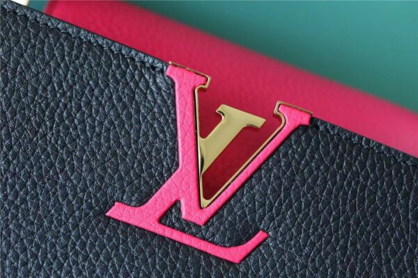 1:1 Replica Louis Vuitton LV Capucines BB Taurillon Black/ Rose Berlingot Luxury Bag For Women - 10.6in