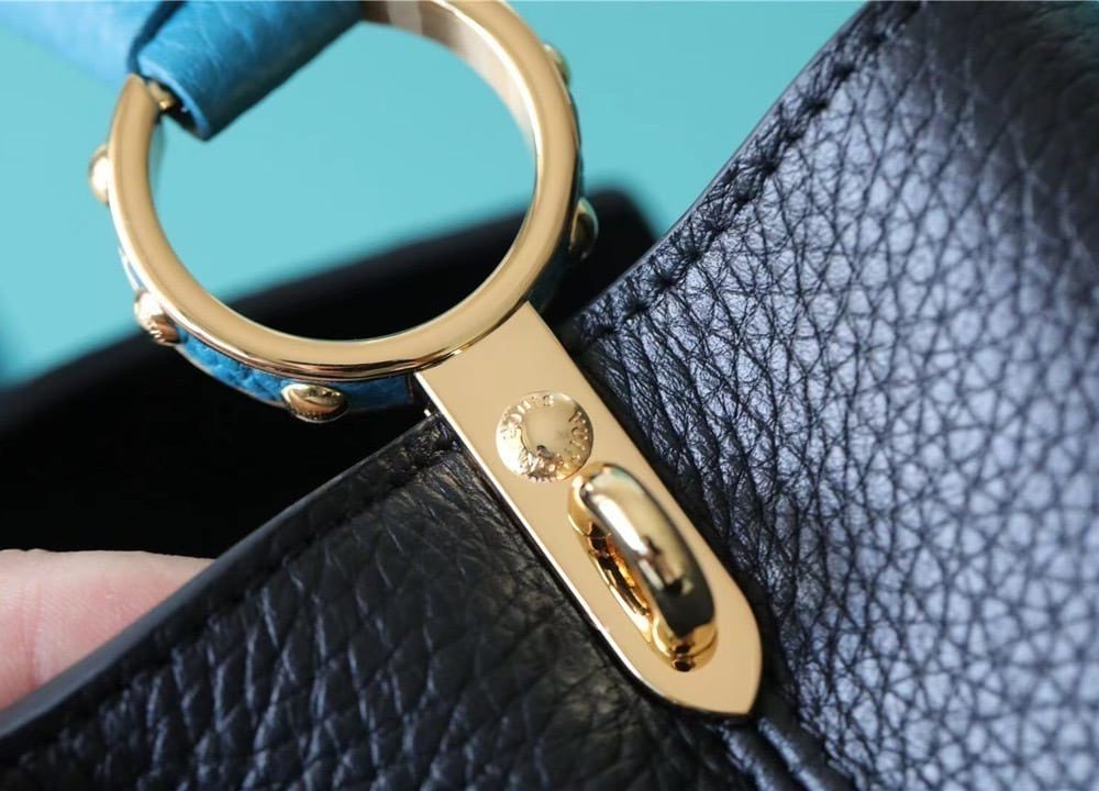 1:1 Replica Louis Vuitton LV Capucines BB Taurillon Black/Blue Luxury Bag For Women - 10.6in/27cm
