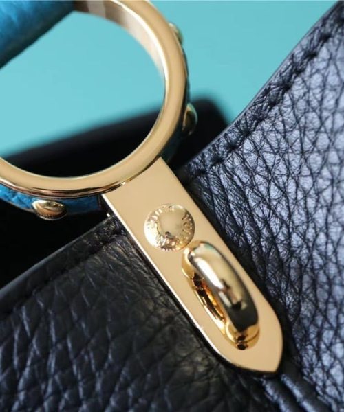 1:1 Replica Louis Vuitton LV Capucines BB Taurillon Black/Blue Luxury Bag For Women - 10.6in/27cm