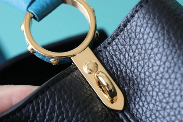 1:1 Replica Louis Vuitton LV Capucines BB Taurillon Black/Blue Luxury Bag For Women - 10.6in/27cm