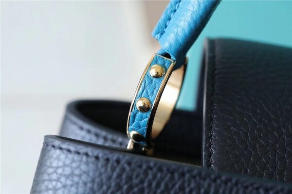 1:1 Replica Louis Vuitton LV Capucines BB Taurillon Black/Blue Luxury Bag For Women - 10.6in/27cm