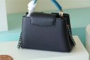 1:1 Replica Louis Vuitton LV Capucines BB Taurillon Black/Blue Luxury Bag For Women - 10.6in/27cm