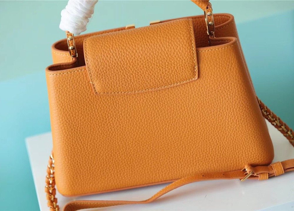 1:1 Replica Louis Vuitton LV Capucines BB Taurillon Jaune Sunbeam For Women - 27cm/10.6in