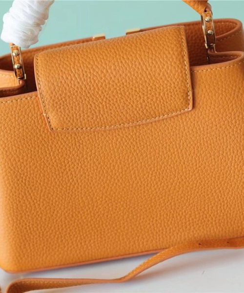 1:1 Replica Louis Vuitton LV Capucines BB Taurillon Jaune Sunbeam For Women - 27cm/10.6in