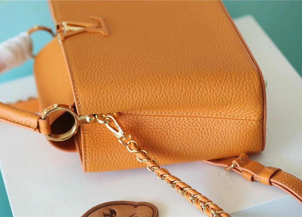 1:1 Replica Louis Vuitton LV Capucines BB Taurillon Jaune Sunbeam For Women - 27cm/10.6in