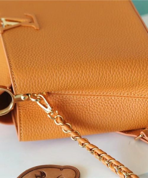 1:1 Replica Louis Vuitton LV Capucines BB Taurillon Jaune Sunbeam For Women - 27cm/10.6in