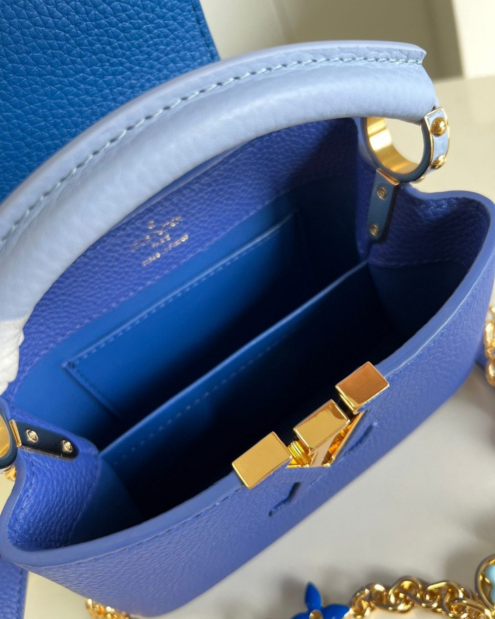 1:1 Replica Louis Vuitton LV Capucines Mini Blue Luxury Bag For Women - 8.3in/21cm