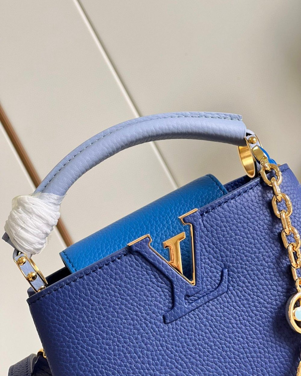 1:1 Replica Louis Vuitton LV Capucines Mini Blue Luxury Bag For Women - 8.3in/21cm
