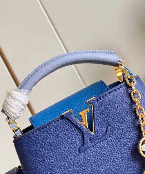 1:1 Replica Louis Vuitton LV Capucines Mini Blue Luxury Bag For Women - 8.3in/21cm