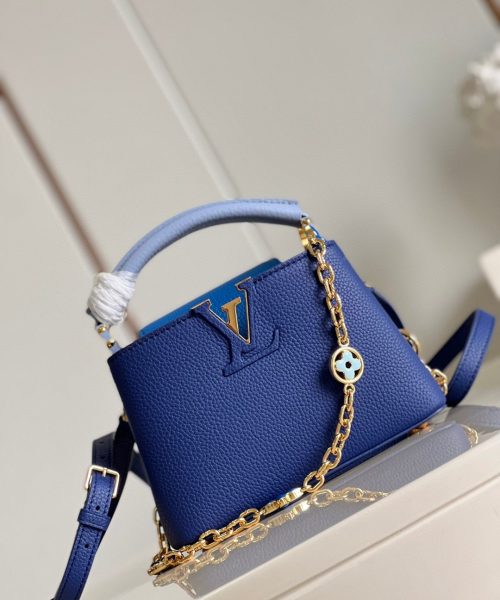 1:1 Replica Louis Vuitton LV Capucines Mini Blue Luxury Bag For Women - 8.3in/21cm