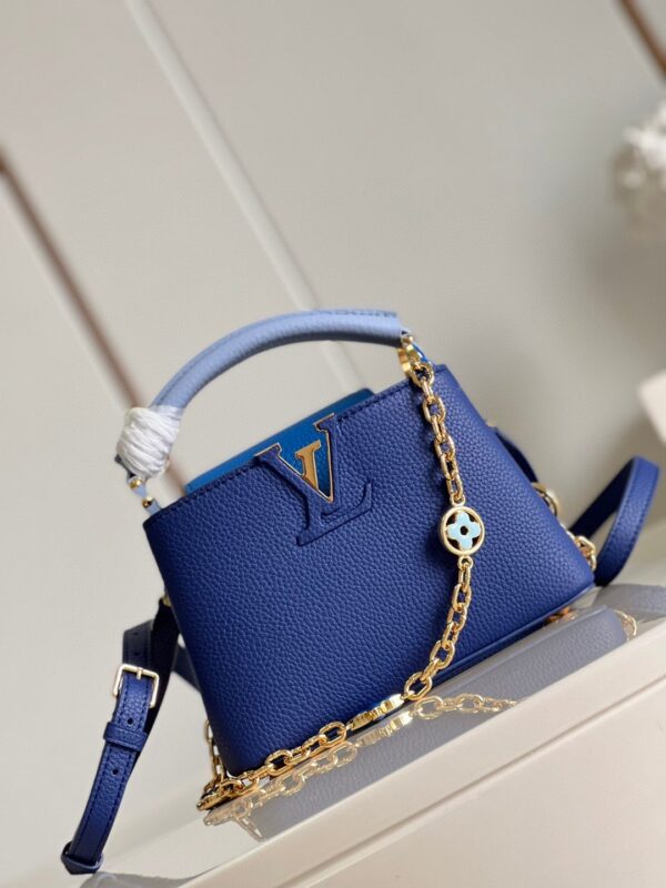 1:1 Replica Louis Vuitton LV Capucines Mini Blue Luxury Bag For Women - 8.3in/21cm