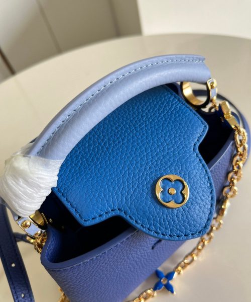 1:1 Replica Louis Vuitton LV Capucines Mini Blue Luxury Bag For Women - 8.3in/21cm