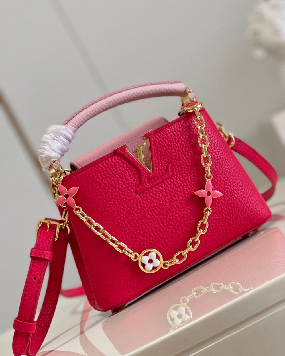 1:1 Replica Louis Vuitton LV Capucines Mini Hot Pink Luxury Bag For Women - 8.3in/21cm