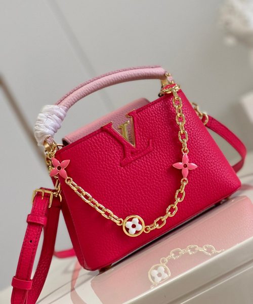 1:1 Replica Louis Vuitton LV Capucines Mini Hot Pink Luxury Bag For Women - 8.3in/21cm