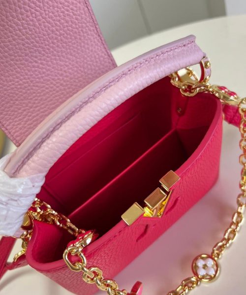 1:1 Replica Louis Vuitton LV Capucines Mini Hot Pink Luxury Bag For Women - 8.3in/21cm