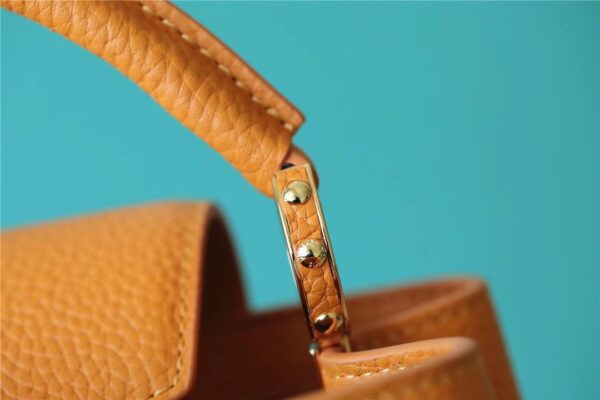 1:1 Replica Louis Vuitton LV Capucines Mini Taurillon Jaune Sunbeam Luxury Bag For Women - 21cm/8.3in