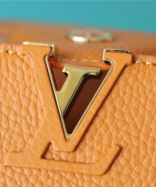 1:1 Replica Louis Vuitton LV Capucines Mini Taurillon Jaune Sunbeam Luxury Bag For Women - 21cm/8.3in