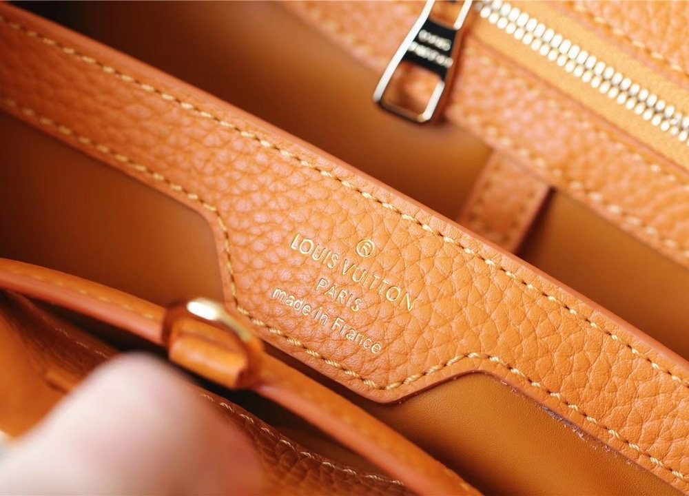 1:1 Replica Louis Vuitton LV Capucines Mini Taurillon Jaune Sunbeam Luxury Bag For Women - 21cm/8.3in