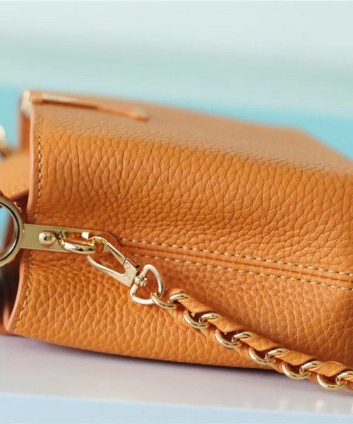 1:1 Replica Louis Vuitton LV Capucines Mini Taurillon Jaune Sunbeam Luxury Bag For Women - 21cm/8.3in