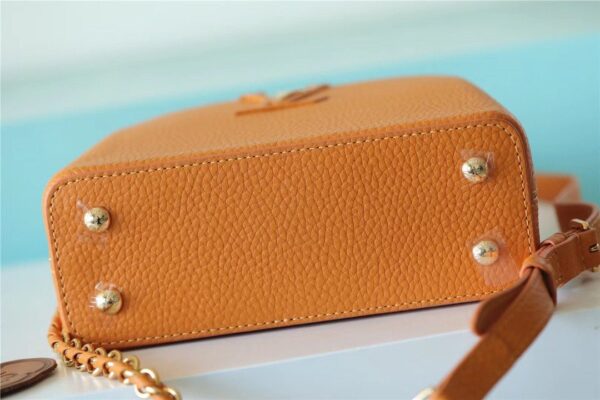 1:1 Replica Louis Vuitton LV Capucines Mini Taurillon Jaune Sunbeam Luxury Bag For Women - 21cm/8.3in