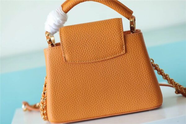 1:1 Replica Louis Vuitton LV Capucines Mini Taurillon Jaune Sunbeam Luxury Bag For Women - 21cm/8.3in