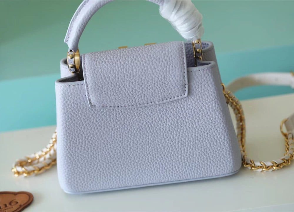 1:1 Replica Louis Vuitton LV Capucines Mini Taurillon Light Blue Luxury Bag For Women - 21cm/8.3in