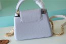 1:1 Replica Louis Vuitton LV Capucines Mini Taurillon Light Blue Luxury Bag For Women - 21cm/8.3in