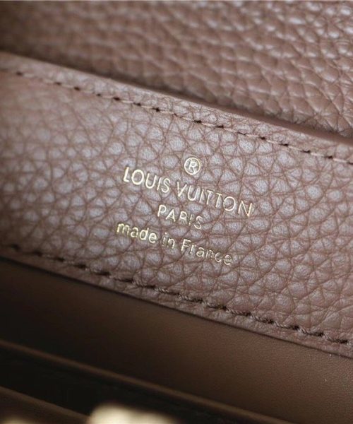 1:1 Replica Louis Vuitton LV Capucines Mini Taurillon Light Brown Luxury Bag For Women M56071 - 21cm/8.3in