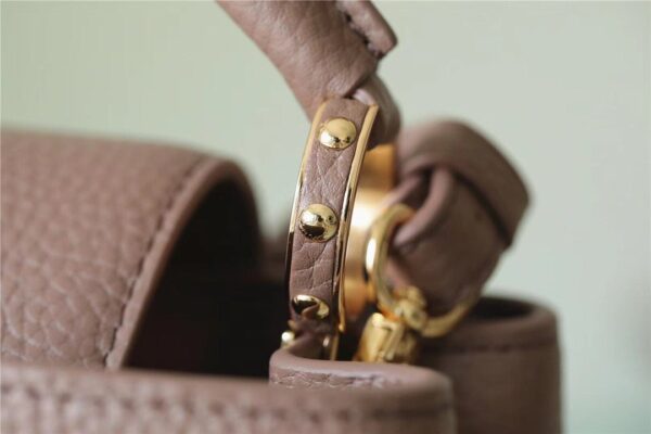 1:1 Replica Louis Vuitton LV Capucines Mini Taurillon Light Brown Luxury Bag For Women M56071 - 21cm/8.3in