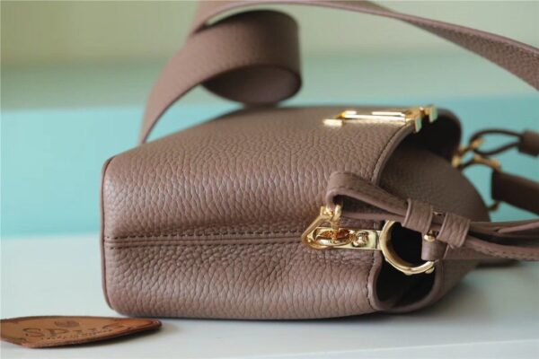 1:1 Replica Louis Vuitton LV Capucines Mini Taurillon Light Brown Luxury Bag For Women M56071 - 21cm/8.3in