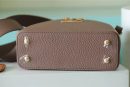1:1 Replica Louis Vuitton LV Capucines Mini Taurillon Light Brown Luxury Bag For Women M56071 - 21cm/8.3in