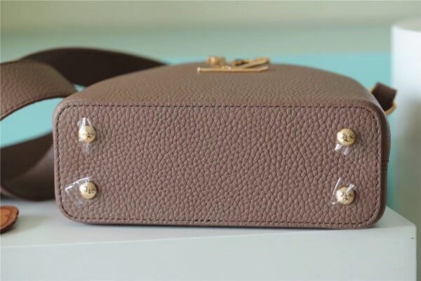 1:1 Replica Louis Vuitton LV Capucines Mini Taurillon Light Brown Luxury Bag For Women M56071 - 21cm/8.3in