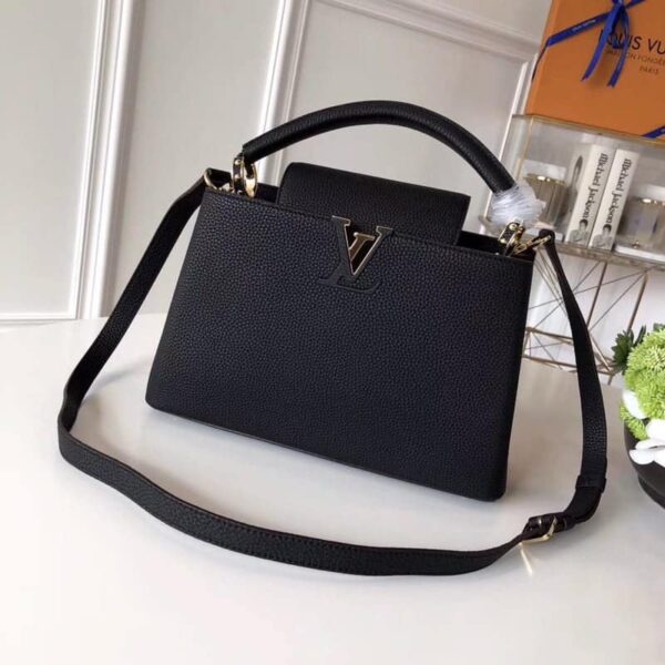 1:1 Replica Louis Vuitton LV Capucines Mini Taurillon Black Luxury Bag For Women M42259 - 31.5cm/ 12.4in