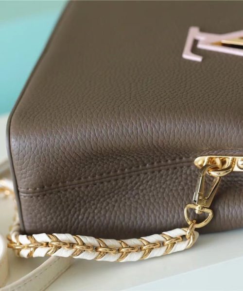 1:1 Replica Louis Vuitton LV Capucines Mini Taurillon Smokey Brown Luxury Bag For Women -  21cm/8.3in