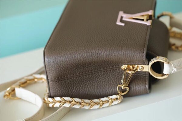 1:1 Replica Louis Vuitton LV Capucines Mini Taurillon Smokey Brown Luxury Bag For Women -  21cm/8.3in