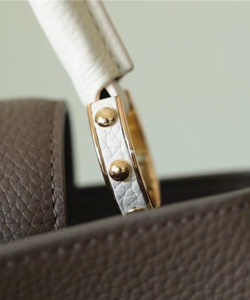 1:1 Replica Louis Vuitton LV Capucines Mini Taurillon Smokey Brown Luxury Bag For Women -  21cm/8.3in