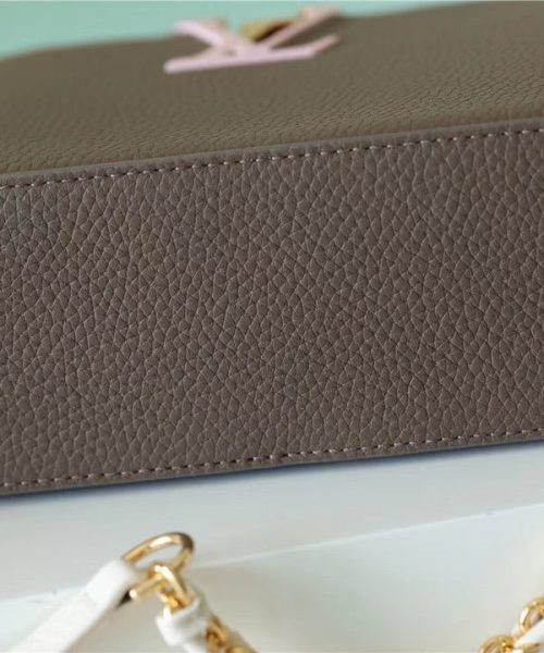1:1 Replica Louis Vuitton LV Capucines Mini Taurillon Smokey Brown Luxury Bag For Women -  21cm/8.3in