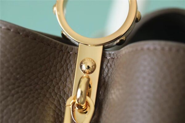 1:1 Replica Louis Vuitton LV Capucines Mini Taurillon Smokey Brown Luxury Bag For Women -  21cm/8.3in