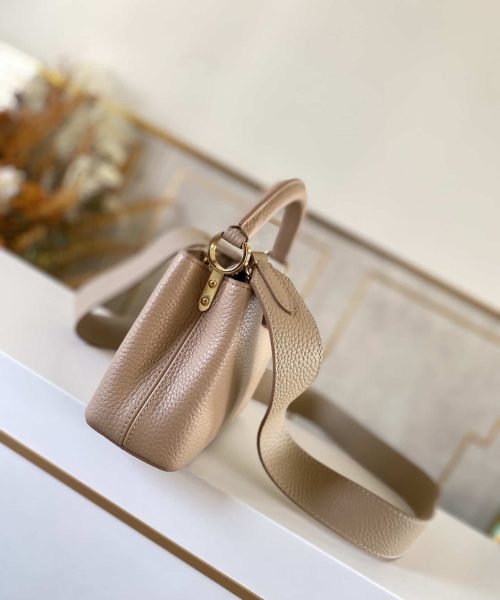 1:1 Replica Louis Vuitton LV Capucines Mini Taurillon Steeple Grey For Women Luxury Bag - 8.3in/21cm