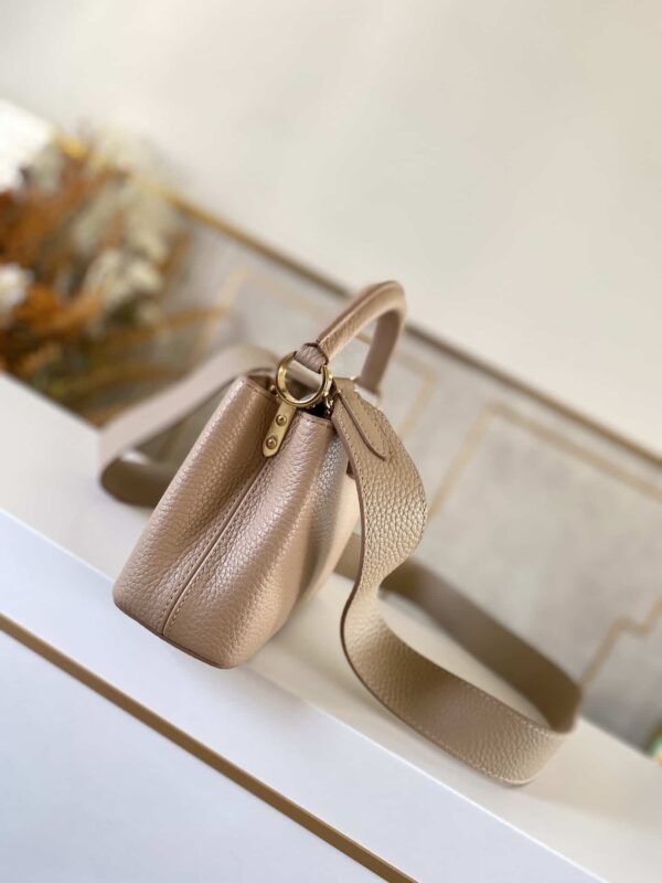 1:1 Replica Louis Vuitton LV Capucines Mini Taurillon Steeple Grey For Women Luxury Bag - 8.3in/21cm