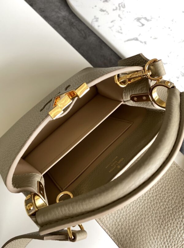 1:1 Replica Louis Vuitton LV Capucines Mini Taurillon Steeple Grey For Women Luxury Bag - 8.3in/21cm