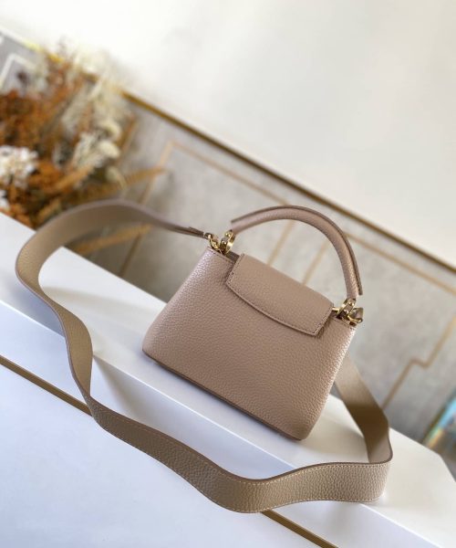 1:1 Replica Louis Vuitton LV Capucines Mini Taurillon Steeple Grey For Women Luxury Bag - 8.3in/21cm