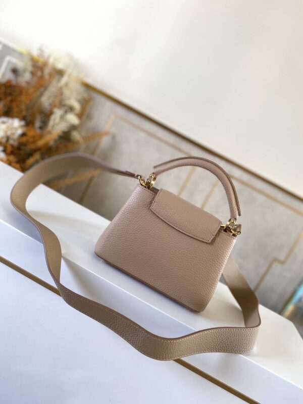 1:1 Replica Louis Vuitton LV Capucines Mini Taurillon Steeple Grey For Women Luxury Bag - 8.3in/21cm